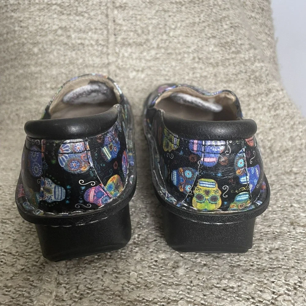 Alegria Debra Orthopedic Shoe Sugar Skulls Black Purple Blue Size 35‎